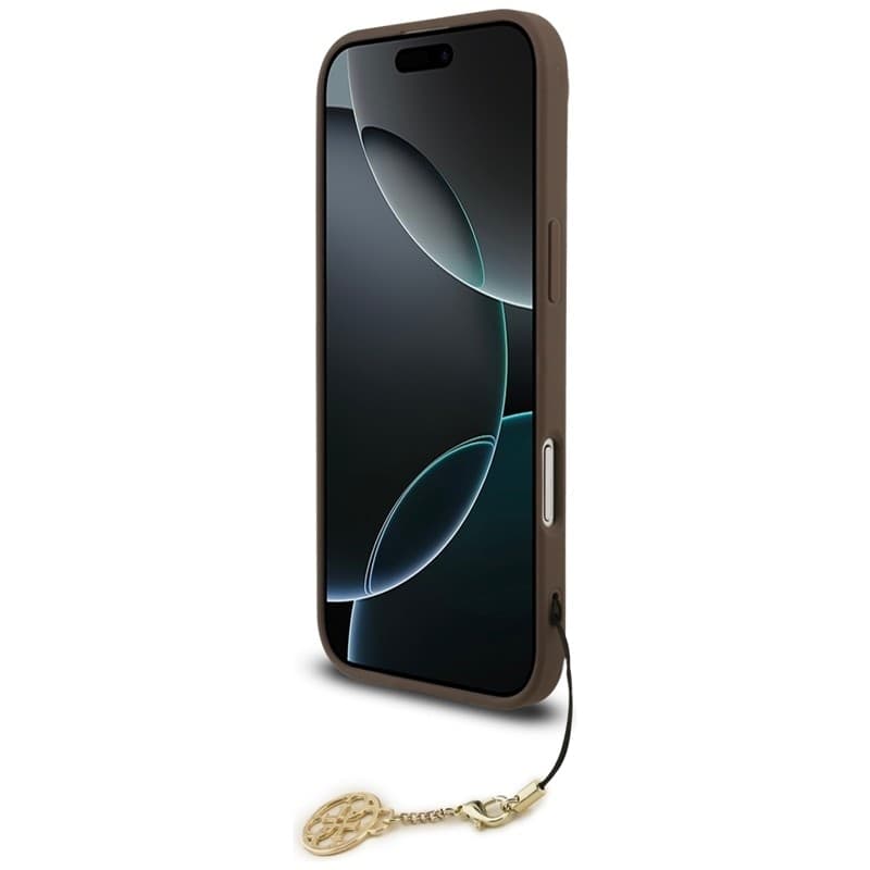 Guess 4G Charms Collection - Custodia MagSafe per iPhone Air (Marrone) - 4