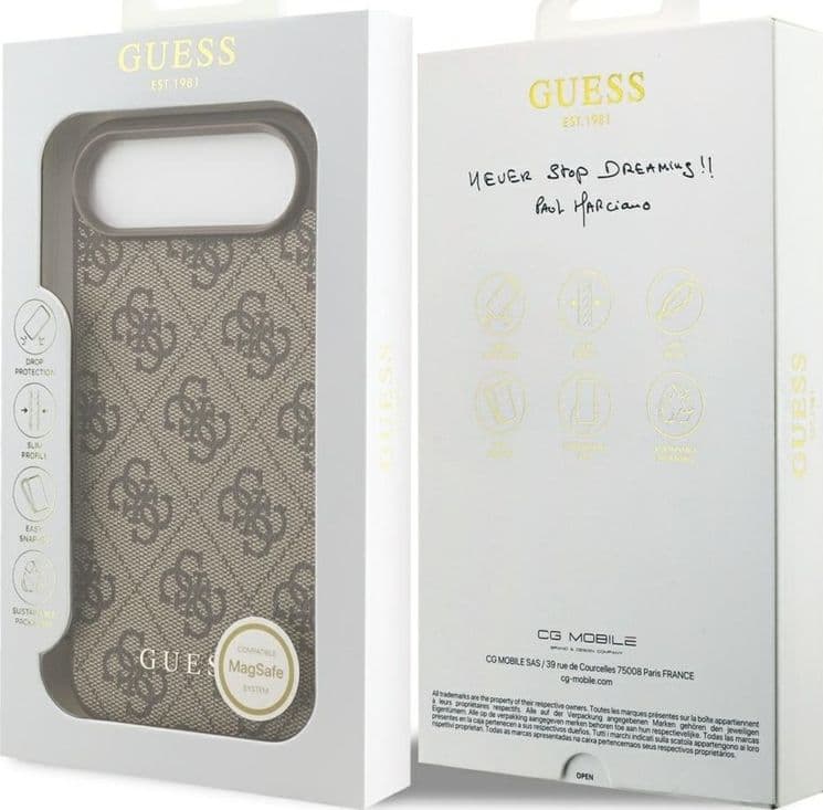 Guess 4G Charms Collection - Custodia MagSafe per iPhone Air (Marrone) - 7