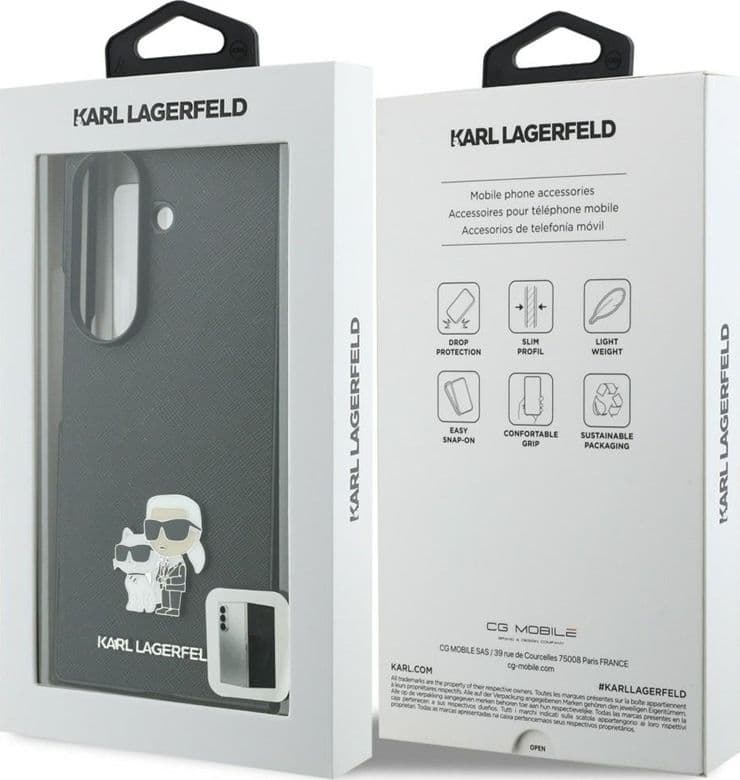 Custodia per Samsung Galaxy Z Fold 8 Ultra (nera) con spilla Karl Lagerfeld Saffiano Karl & Choupette - 7