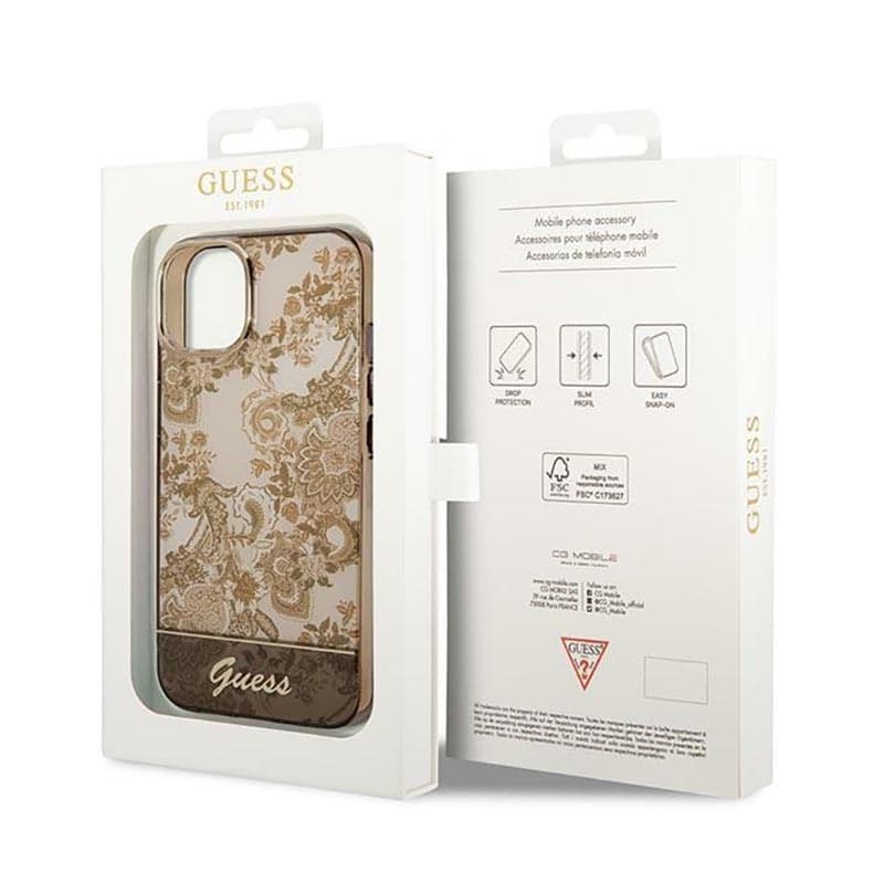 Guess Porcelain Collection - Case for iPhone 14 Plus (Ochre) - 8