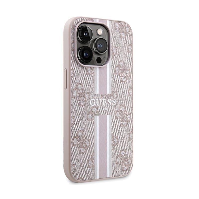 Guess 4G Printed Stripes MagSafe - iPhone 15 Pro Case (pink) - 4