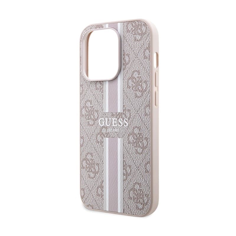 Guess 4G Printed Stripes MagSafe - iPhone 15 Pro Case (pink) - 6