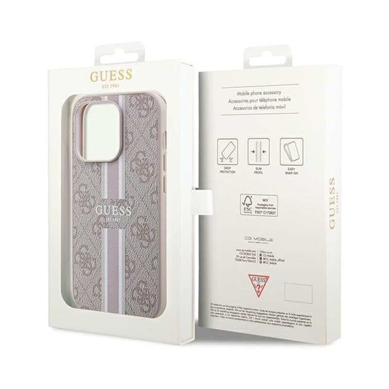 Guess 4G Printed Stripes MagSafe - iPhone 15 Pro Case (pink) - 8
