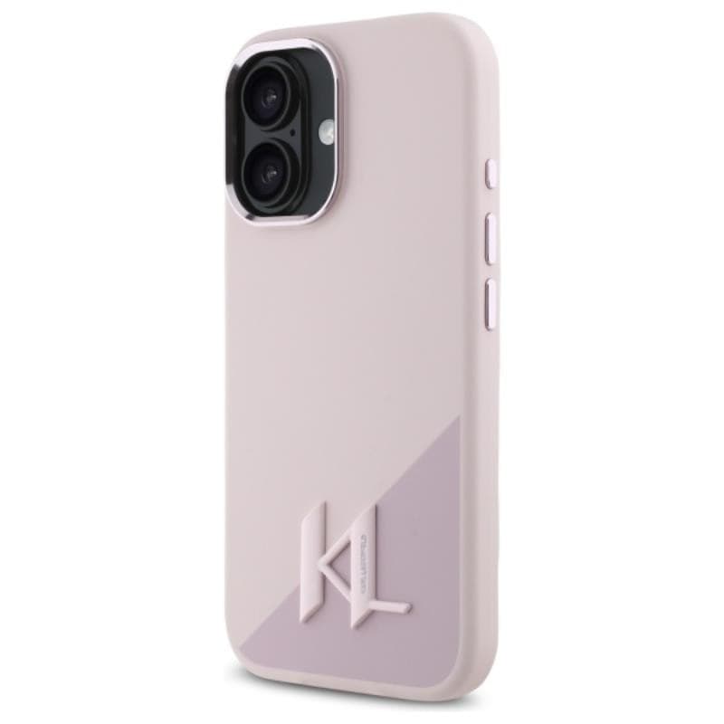 Karl Lagerfeld Silicone Shadow Metal Initial MagSafe - Case for iPhone 16 (pink) - 2