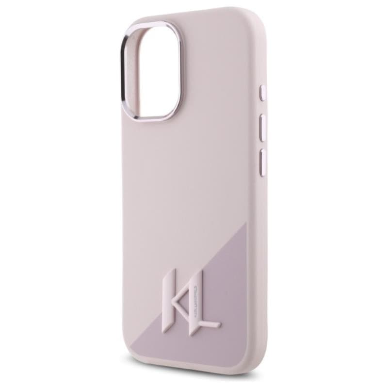 Karl Lagerfeld Silicone Shadow Metal Initial MagSafe - Case for iPhone 16 (pink) - 6