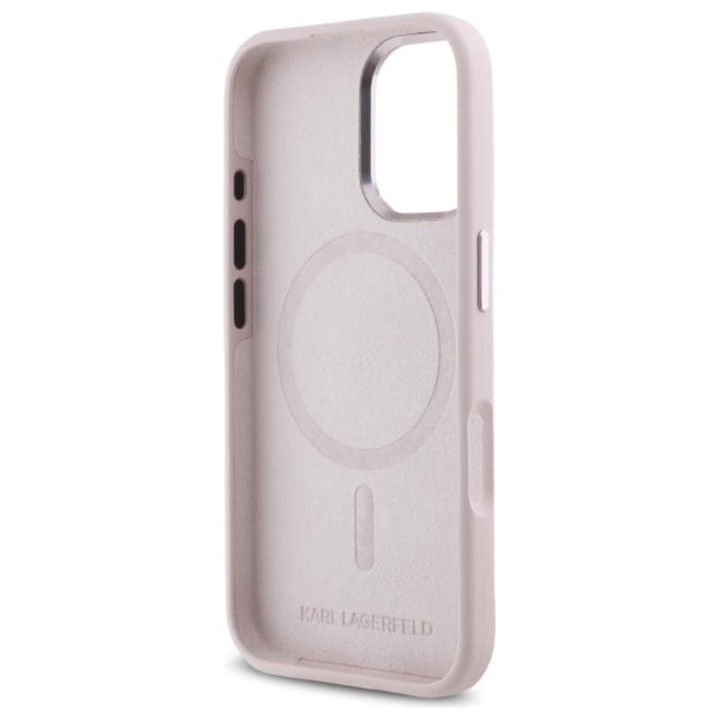 Karl Lagerfeld Silicone Shadow Metal Initial MagSafe - Case for iPhone 16 (pink) - 7