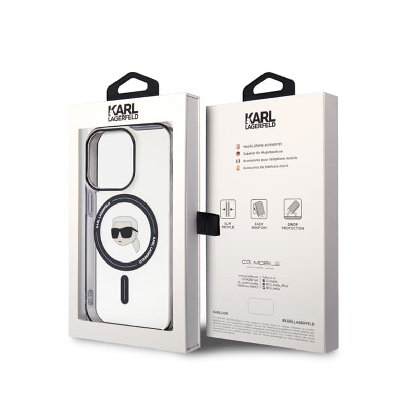 Karl Lagerfeld IML Karl Head MagSafe - Case fir iPhone 15 Pro (Transparent) - 8