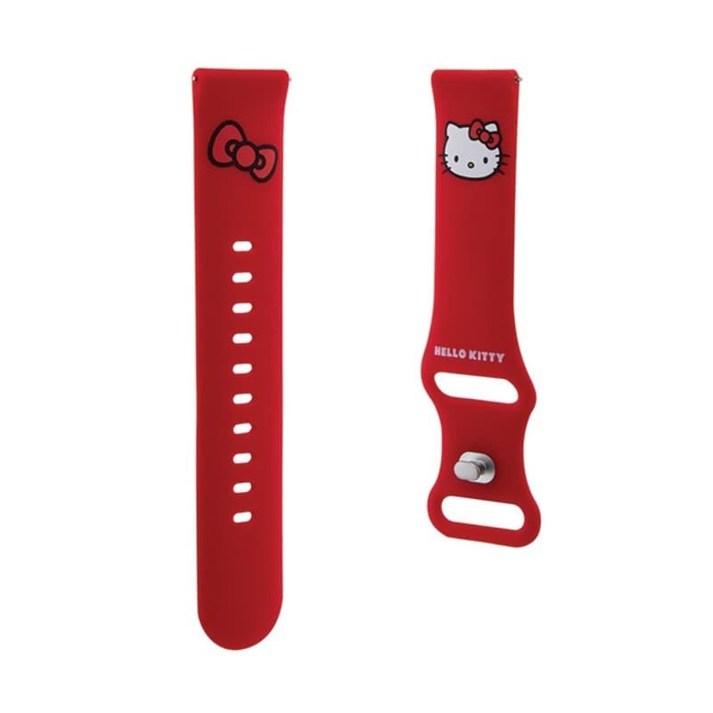 Hello Kitty Silicone Kitty Head - Universal strap for smartwatch 20 mm (red) - 3