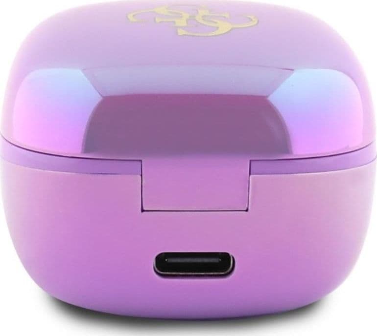 Guess 4G Printed Logo - Bluetooth TWS Headphones + Charging Case (Purple) - 4