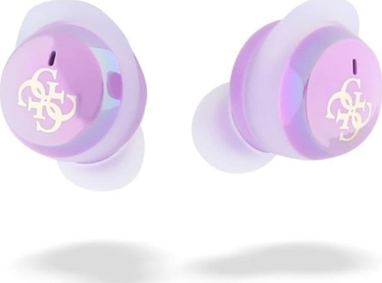 Guess 4G Printed Logo - Bluetooth TWS Headphones + Charging Case (Purple) - 5