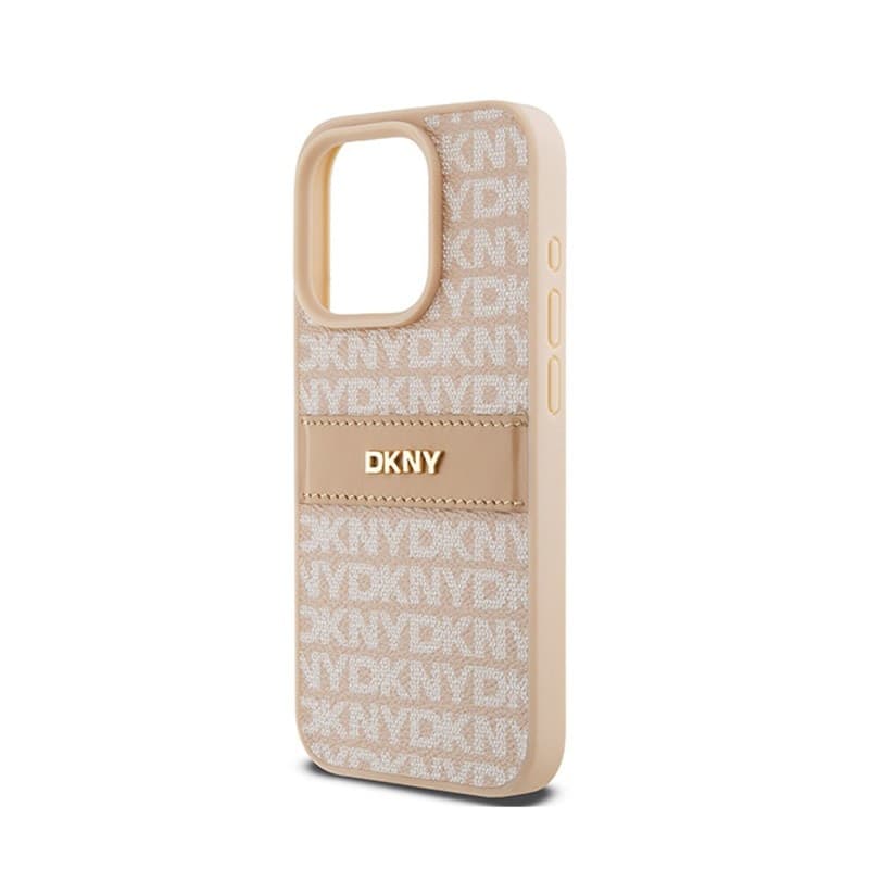 DKNY Leather Mono Stripe & Metal Logo - iPhone 15 Pro Case (pink) - 6