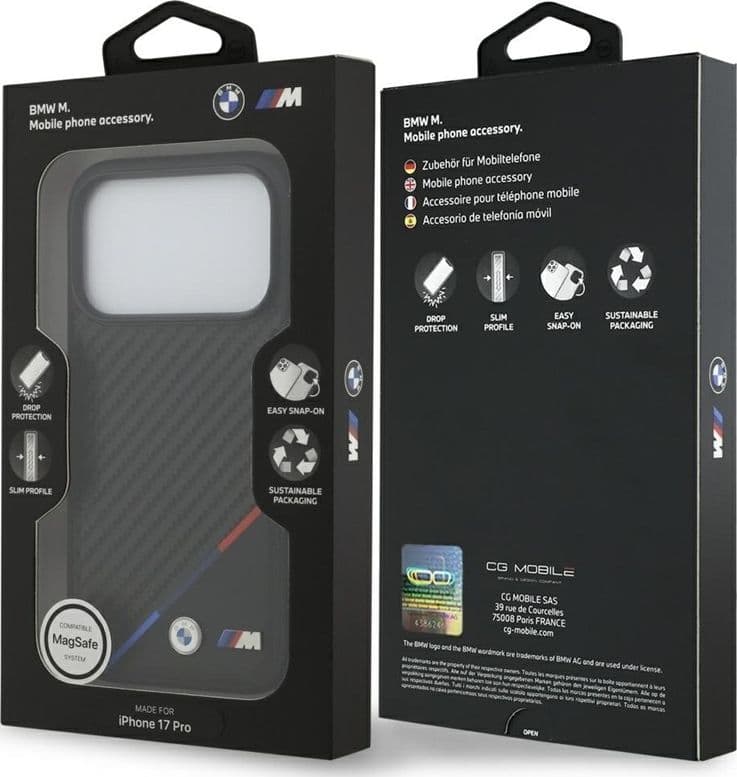 BMW M Carbon Tricolor Line MagSafe - Case iPhone 17 Pro (black) - 8