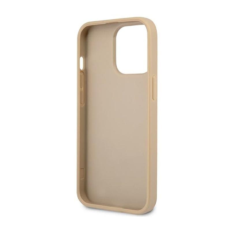 Guess Saffiano Triangle Logo Case - Case for iPhone 14 Pro (Beige) - 7