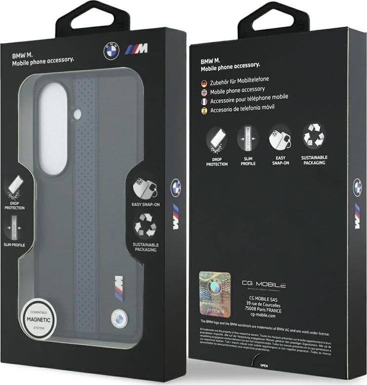 Custodia MagSafe con logo BMW M a strisce perforate per Samsung Galaxy S26 (blu) - 8
