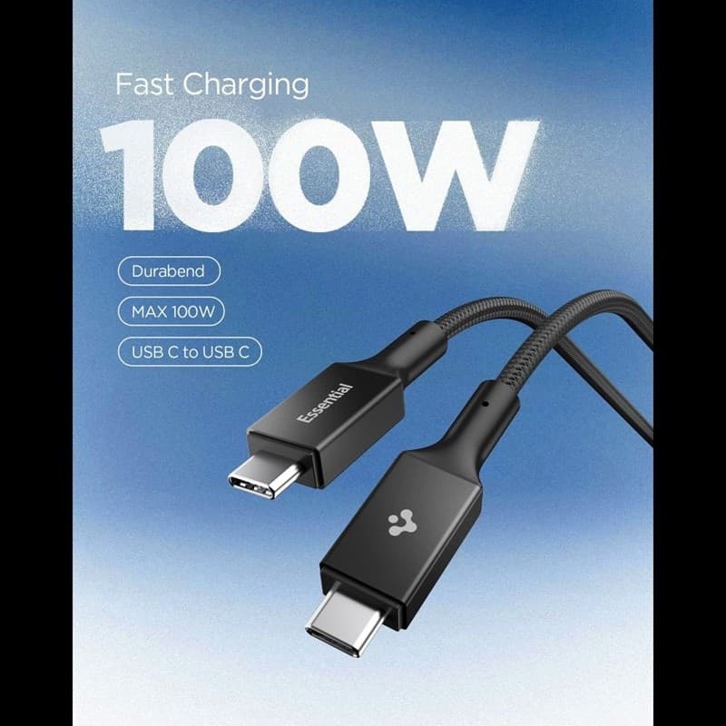 Spigen EB10015CC Essential - Cavo da USB-C a USB-C PD 100W 1,5 m (nero) - 3