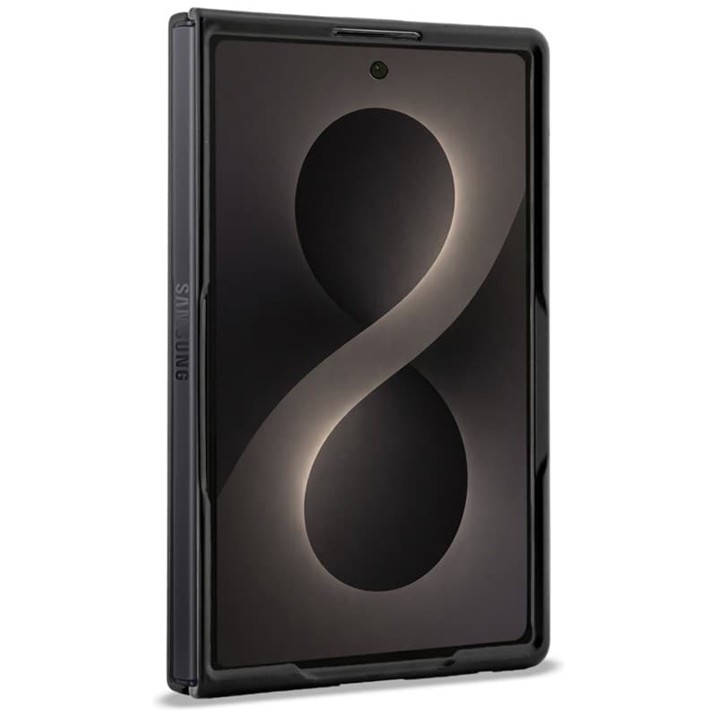 Custodia per Samsung Galaxy Z Fold 8 in pelle BMW M traforata con strisce tricolore e logo in metallo MagSafe (nera) - 4