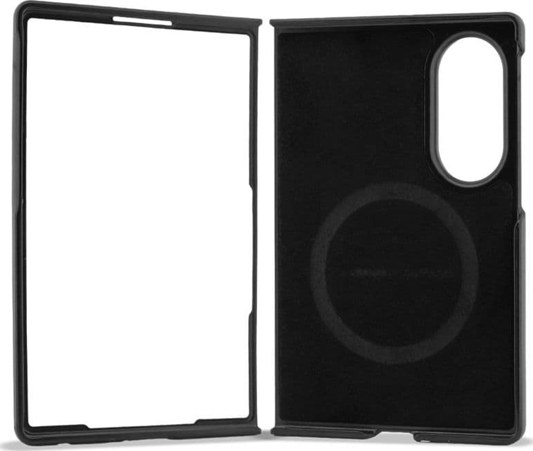 Custodia per Samsung Galaxy Z Fold 8 in pelle BMW M traforata con strisce tricolore e logo in metallo MagSafe (nera) - 6