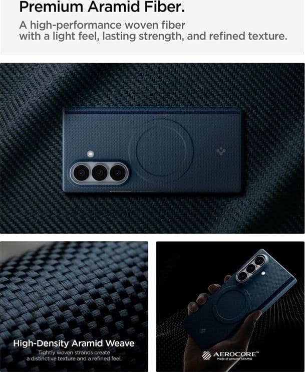 Spigen AirSkin Aramid MagSafe - Custodia per Samsung Galaxy Z Fold 8 Ultra (Blu navy) - 7