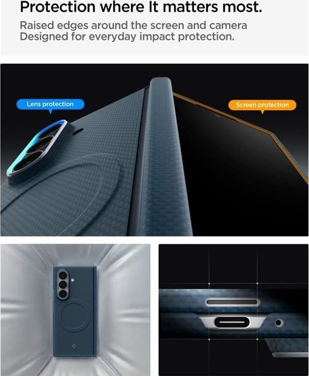Spigen AirSkin Aramid MagSafe - Custodia per Samsung Galaxy Z Fold 8 Ultra (Blu navy) - 9