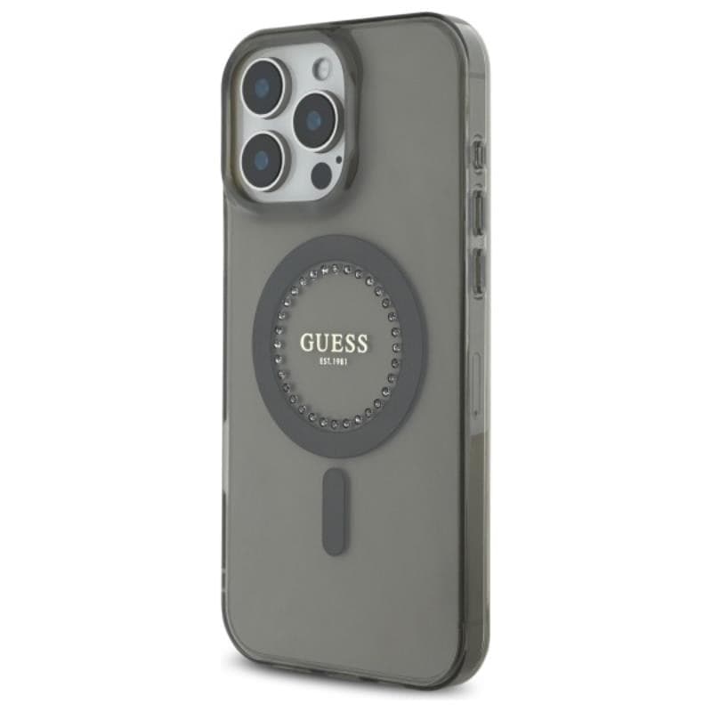 Guess IML Rhinestones MagSafe - Case for iPhone 16 Pro Max (Black) - 2