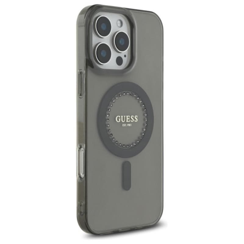Guess IML Rhinestones MagSafe - Case for iPhone 16 Pro Max (Black) - 4