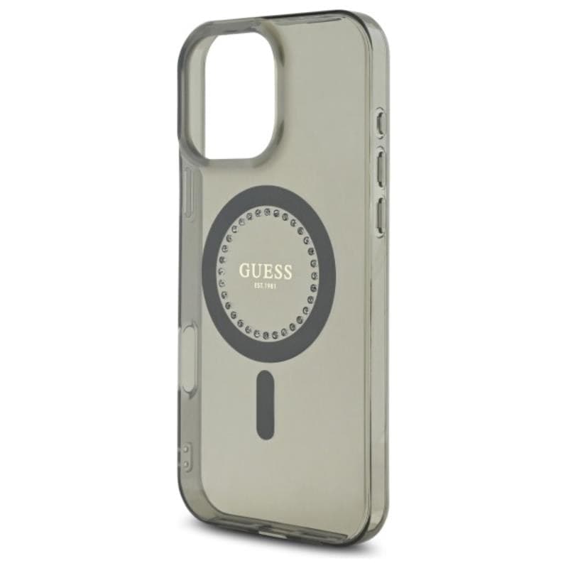Guess IML Rhinestones MagSafe - Case for iPhone 16 Pro Max (Black) - 6