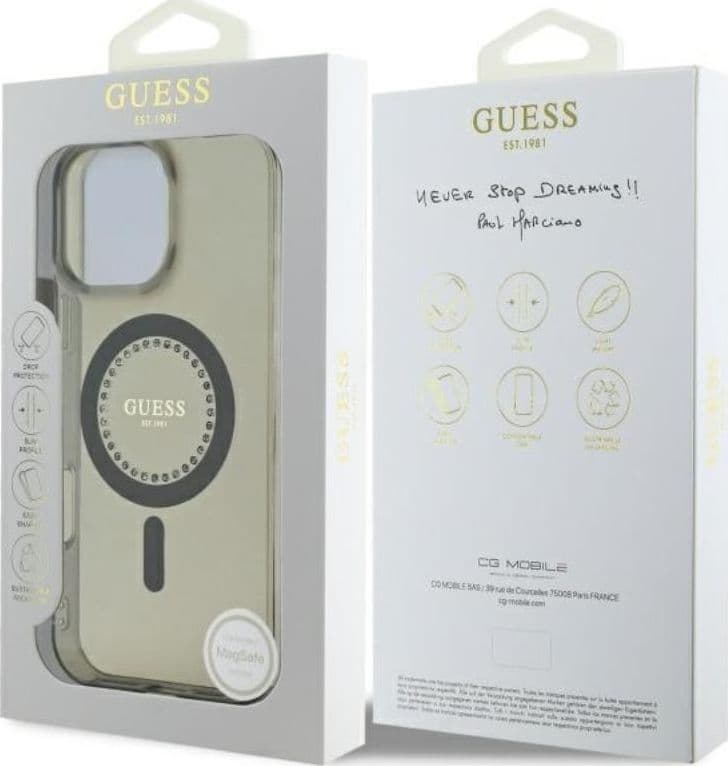 Guess IML Rhinestones MagSafe - Case for iPhone 16 Pro Max (Black) - 8