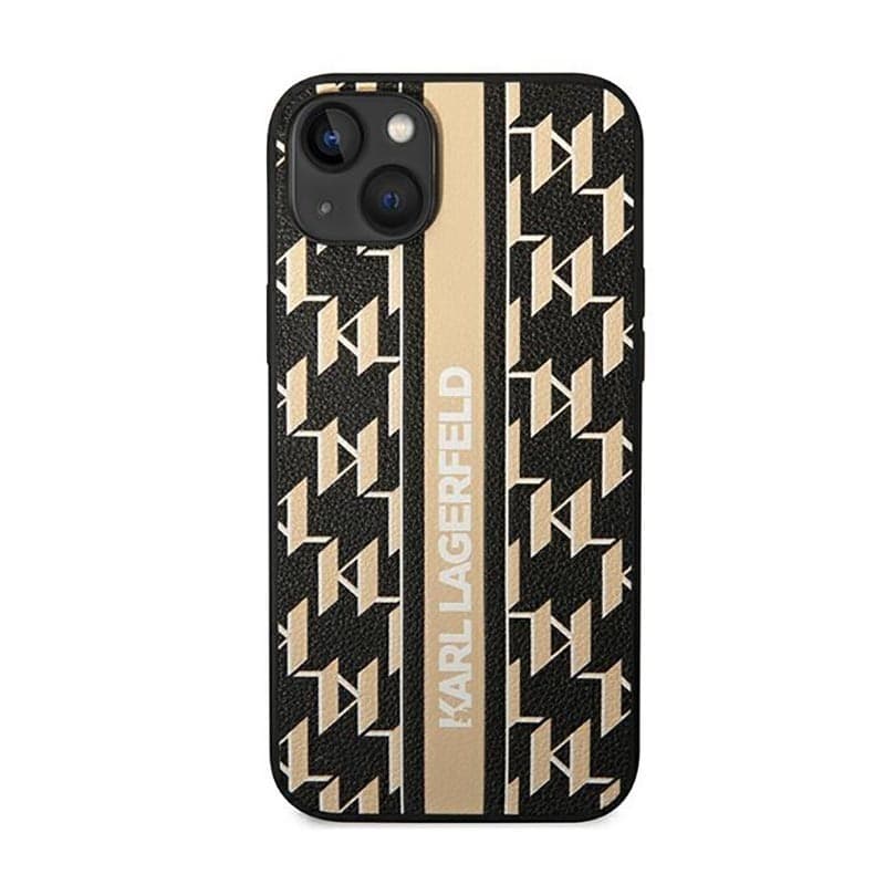 Karl Lagerfeld Monogram Stripe - Case for iPhone 14 Plus (Brown) - 3