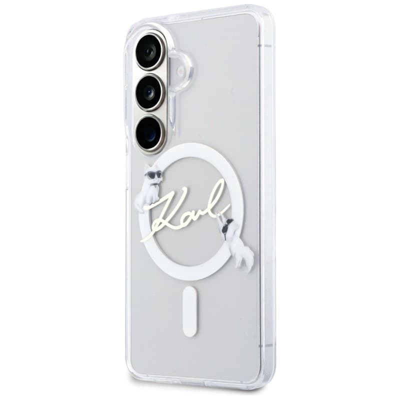 Karl Lagerfeld IML KC Script MagSafe - Custodia per Samsung Galaxy S26 (trasparente) - 2