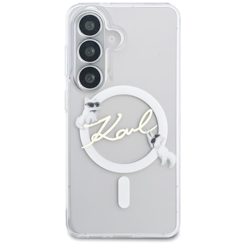 Karl Lagerfeld IML KC Script MagSafe - Custodia per Samsung Galaxy S26 (trasparente) - 3