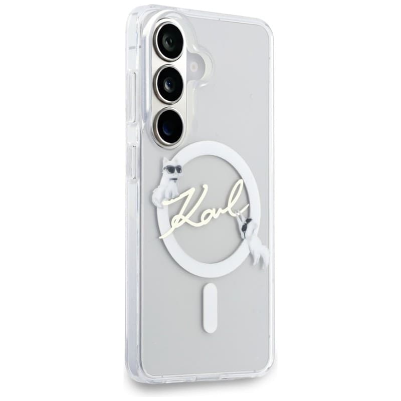 Karl Lagerfeld IML KC Script MagSafe - Custodia per Samsung Galaxy S26 (trasparente) - 4