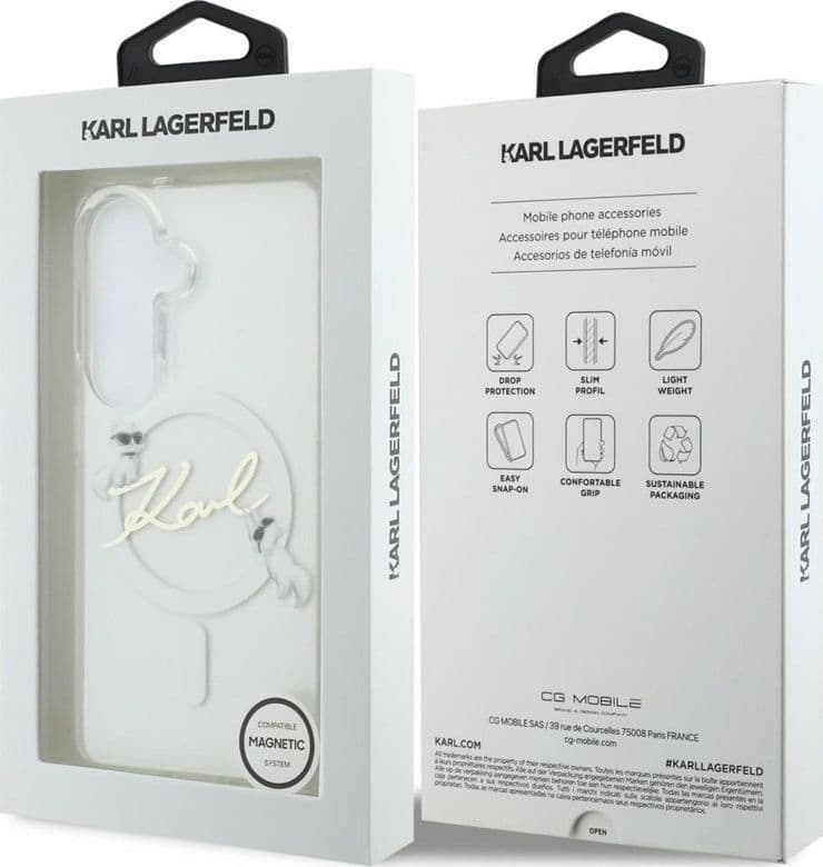 Karl Lagerfeld IML KC Script MagSafe - Custodia per Samsung Galaxy S26 (trasparente) - 8