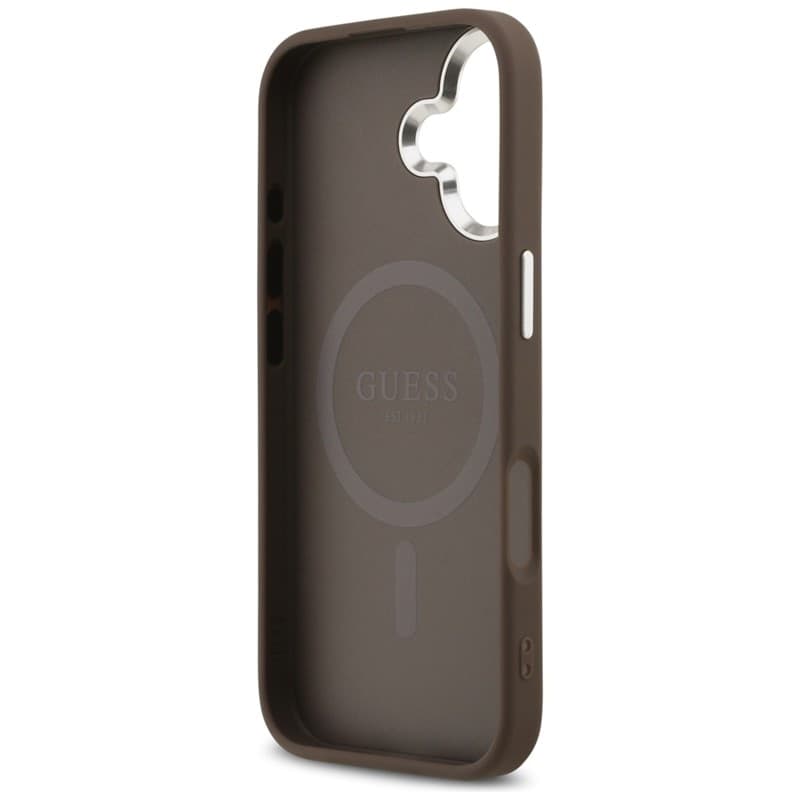 Guess 4G Classic Logo MagSafe - Custodia per iPhone 17 (Marrone) - 7