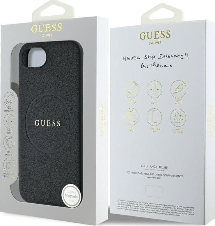 Guess Grained Ring MagSafe - Case for iPhone 16e (black) - 8
