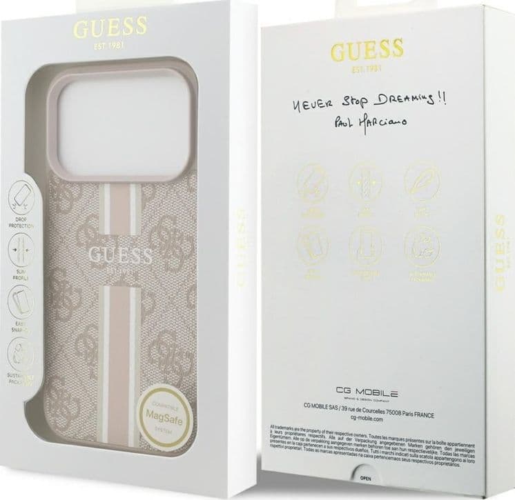 Guess 4G Printed Stripes MagSafe - Case iPhone 17 Pro (pink) - 8