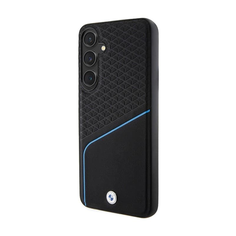 BMW Signature Leather Textured & Line MagSafe - Case for Samsung Galaxy S24+ (Black) - 2