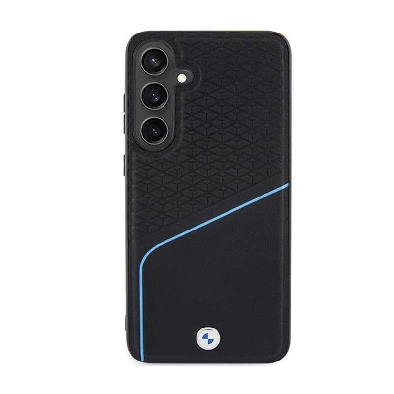 BMW Signature Leather Textured & Line MagSafe - Case for Samsung Galaxy S24+ (Black) - 3