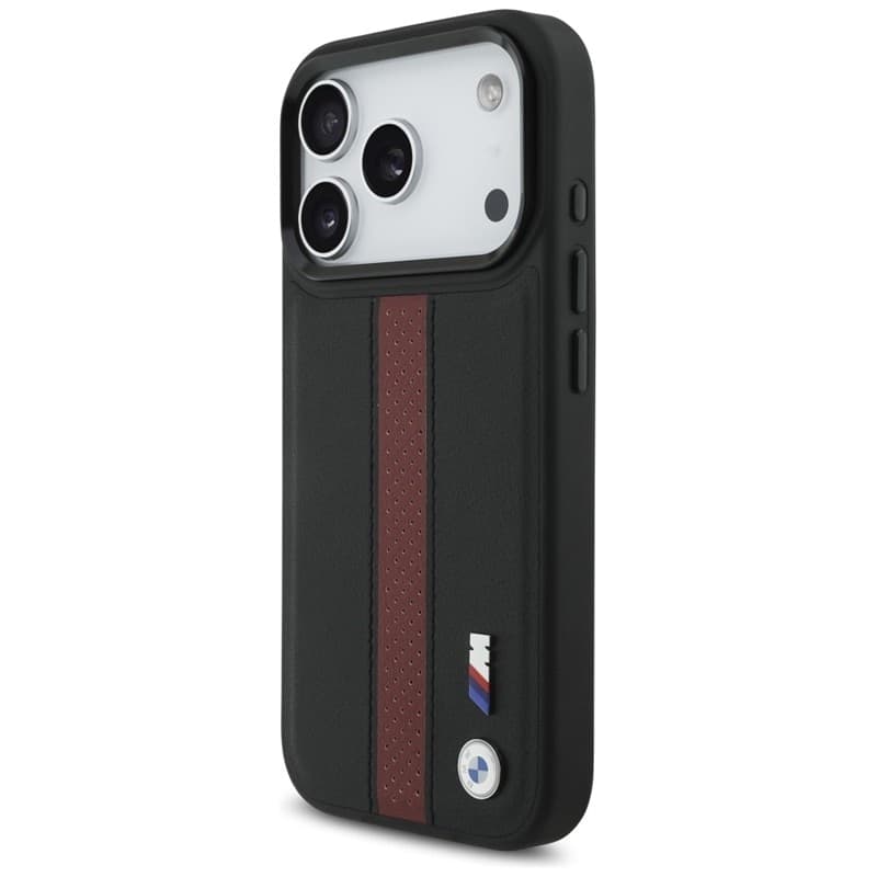 Custodia MagSafe con logo BMW M a strisce perforate per iPhone 17 Pro (rossa) - 2