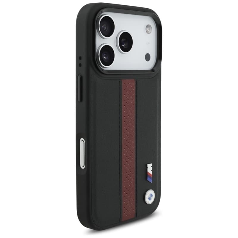 Custodia MagSafe con logo BMW M a strisce perforate per iPhone 17 Pro (rossa) - 4