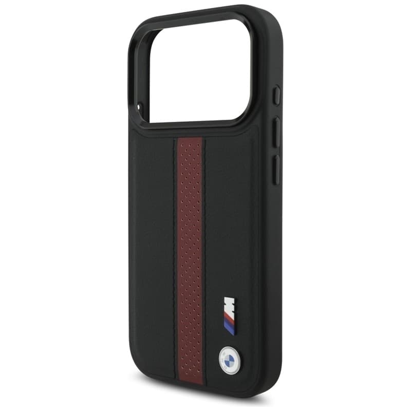 Custodia MagSafe con logo BMW M a strisce perforate per iPhone 17 Pro (rossa) - 6