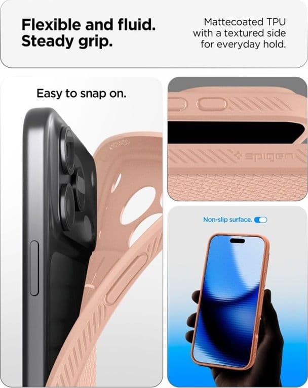 Spigen Liquid Air - Custodia per iPhone 18 Pro Max / 17 Pro Max (Titanio Rosa) - 6