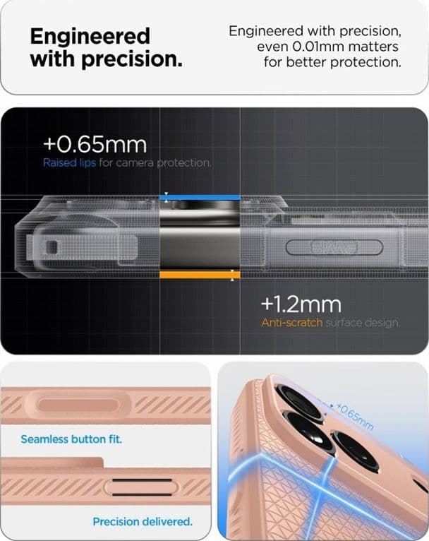 Spigen Liquid Air - Custodia per iPhone 18 Pro Max / 17 Pro Max (Titanio Rosa) - 7