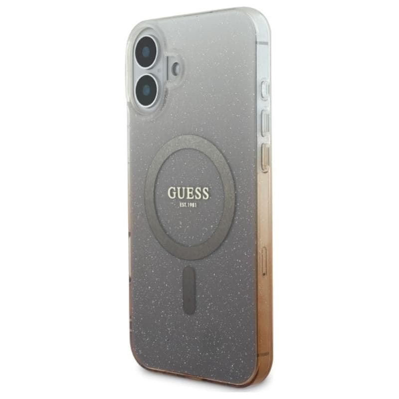 Guess IML Glitter Gradient MagSafe - Case for iPhone 16 (Brown) - 2