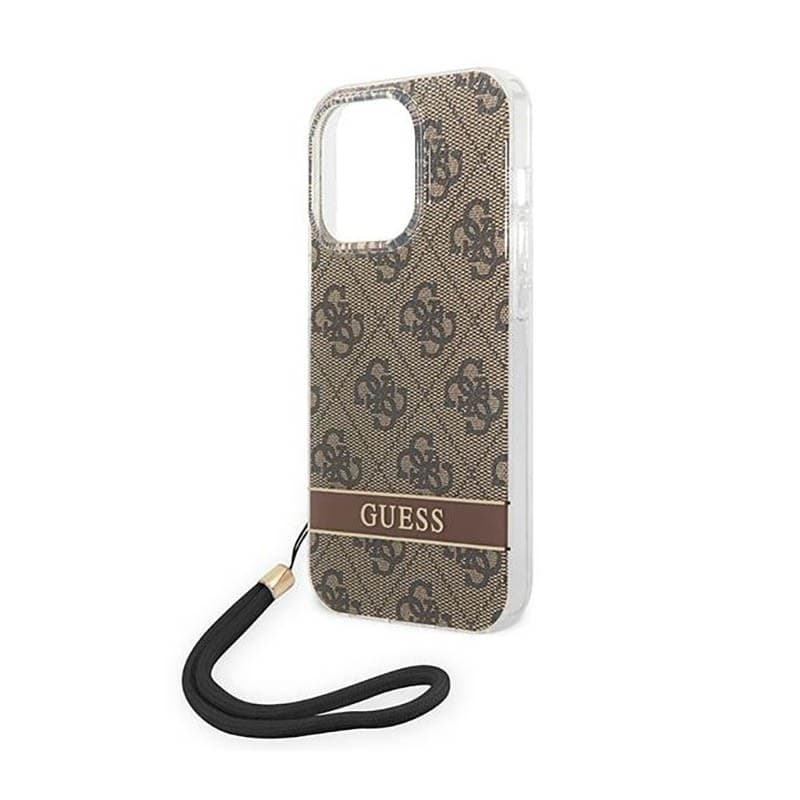 Guess 4G Print Cord - Case for iPhone 14 Pro Max (Brown) - 5