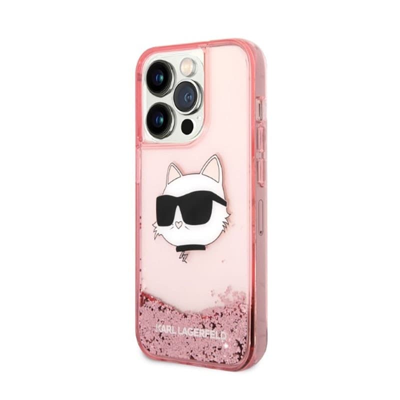 Karl Lagerfeld Liquid Glitter NFT Choupette Head - Case for iPhone 14 Pro Max (Pink) - 2