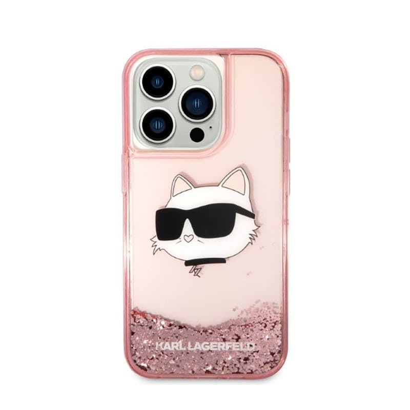Karl Lagerfeld Liquid Glitter NFT Choupette Head - Case for iPhone 14 Pro Max (Pink) - 3