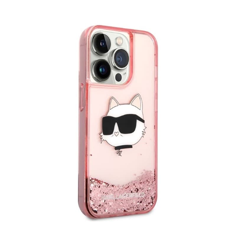 Karl Lagerfeld Liquid Glitter NFT Choupette Head - Case for iPhone 14 Pro Max (Pink) - 4