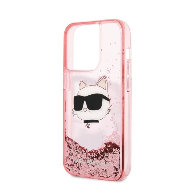 Karl Lagerfeld Liquid Glitter NFT Choupette Head - Case for iPhone 14 Pro Max (Pink) - 6
