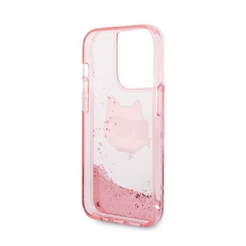 Karl Lagerfeld Liquid Glitter NFT Choupette Head - Case for iPhone 14 Pro Max (Pink) - 7