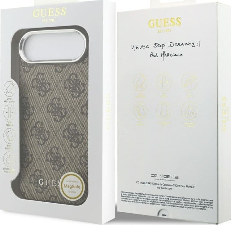Guess 4G Classic Logo MagSafe - Custodia per iPhone Air (Marrone) - 8